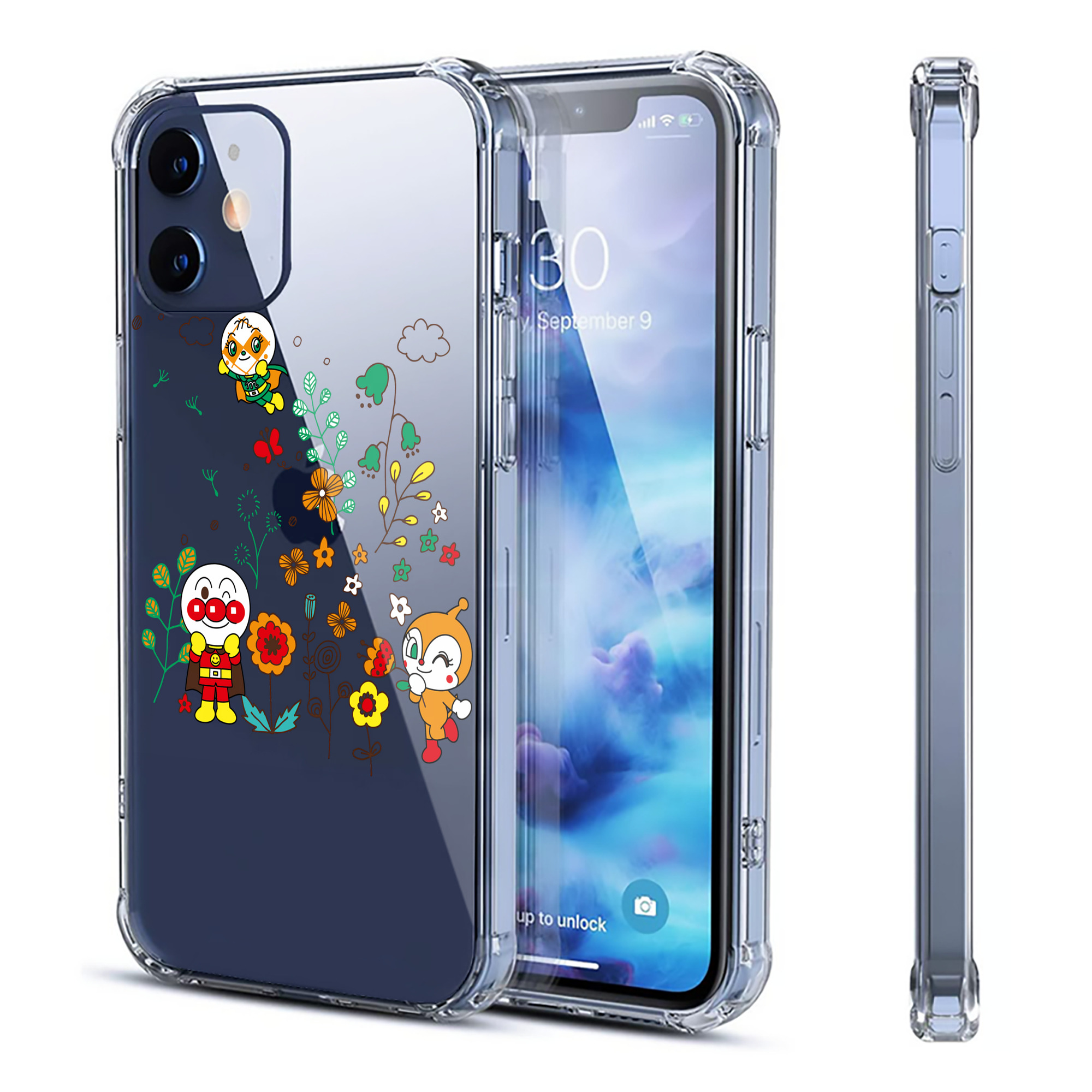 （画像用） アンパンマン Anpanman 【iPhone 12シリーズ対応】透明スマホケース（クリアソフトケース）